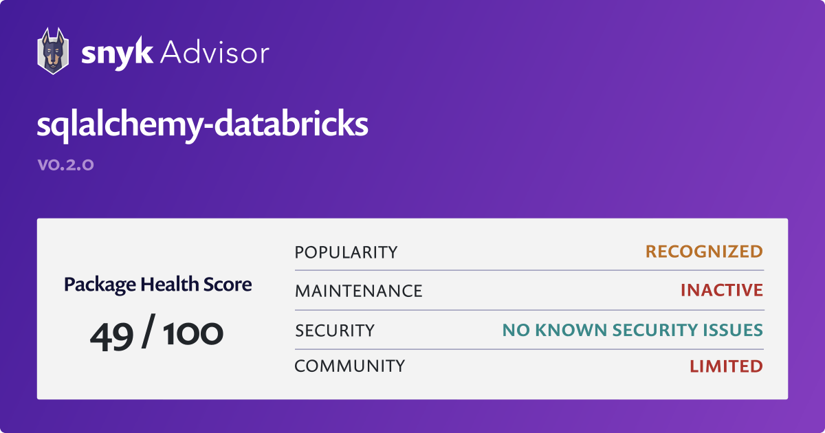 sqlalchemy-databricks-python-package-health-analysis-snyk