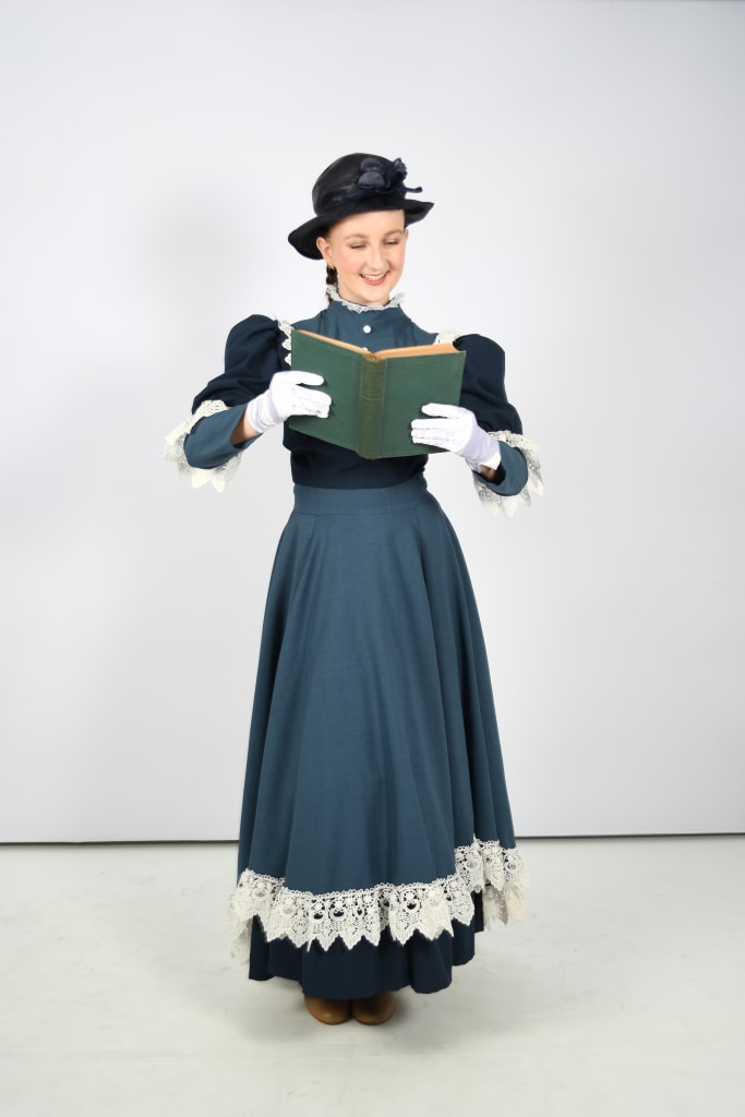 Mary Poppins Blue and Lace Dress