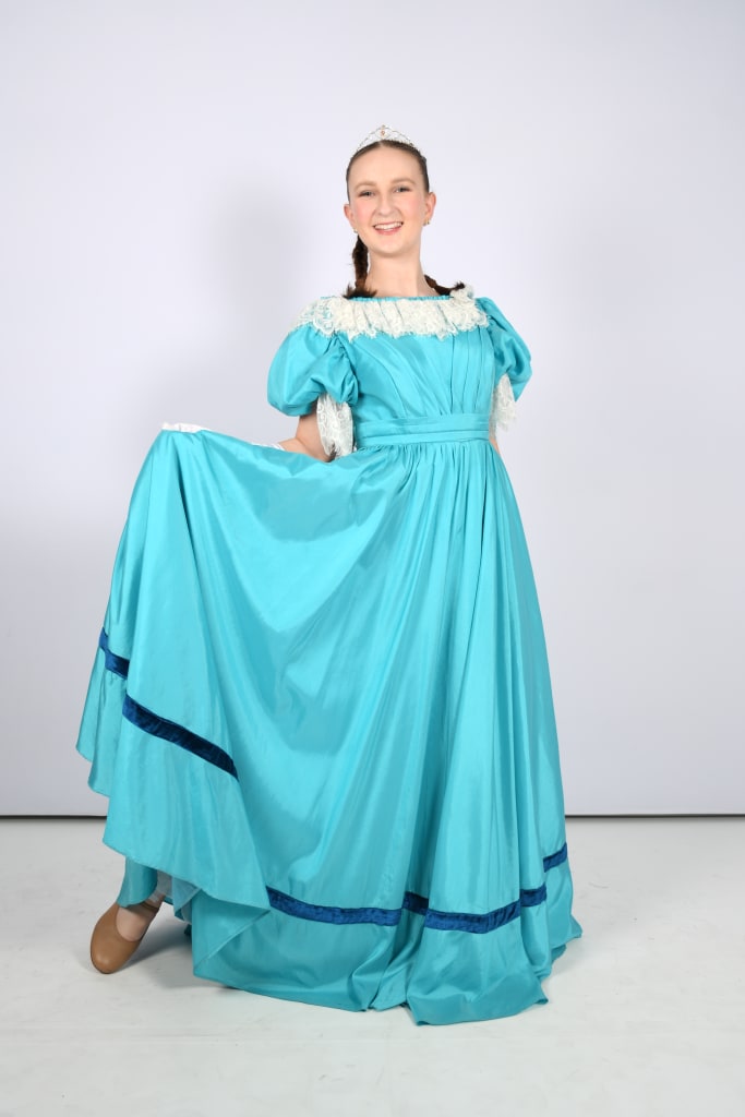 Ariel as Human Bright Blue Gown