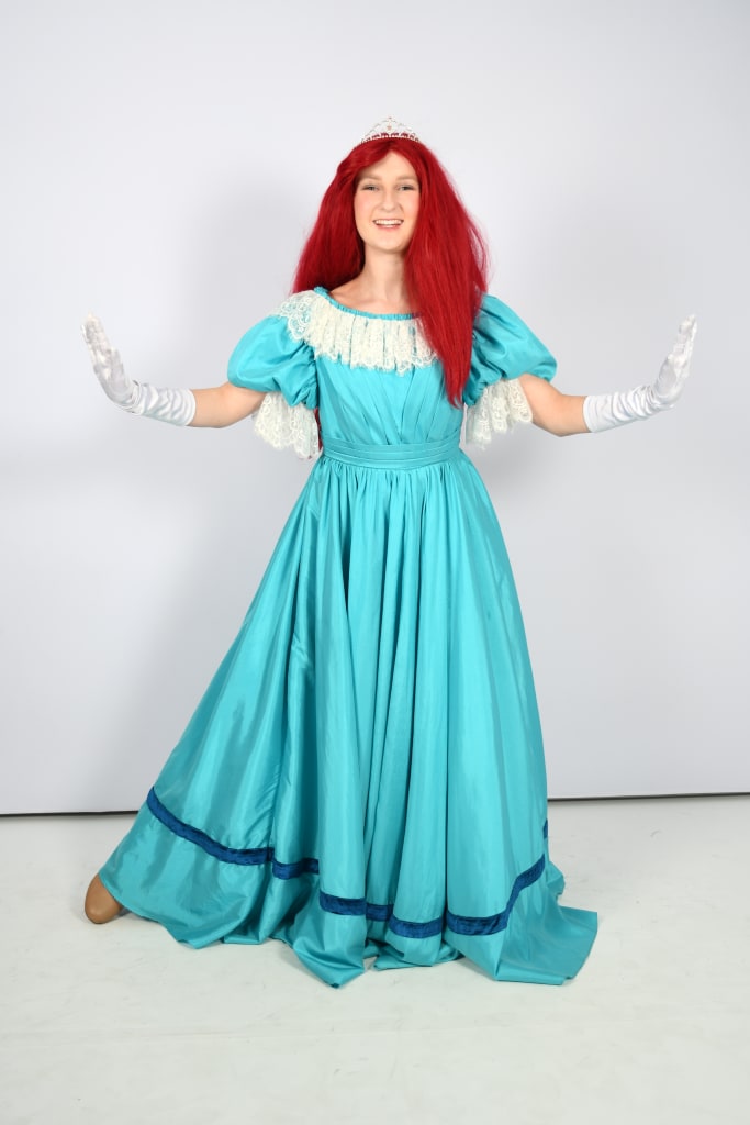 Ariel as Human Bright Blue Gown