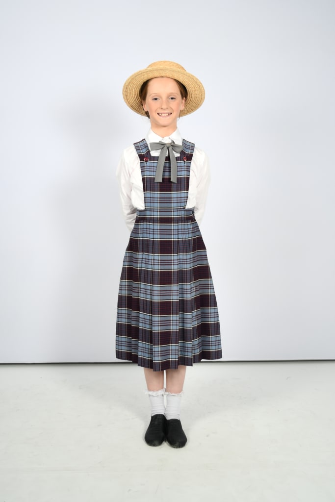 Blue Plaid Kids School Dress
