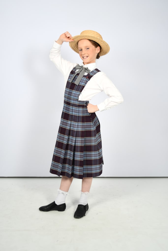 Blue Plaid Kids School Dress