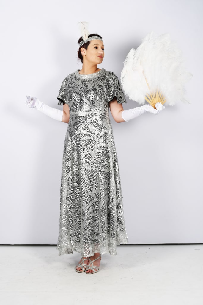 Lina Lamont Silver Evening Gown