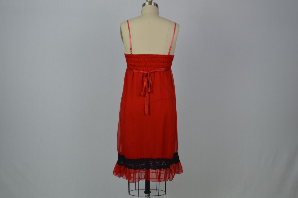 Chiffon Red Spaghetti Strap Dress