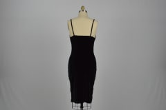 Black Velvet Bodycon Scoop Neck Dress
