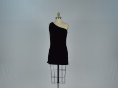 Black Velvet One Shoulder Dress