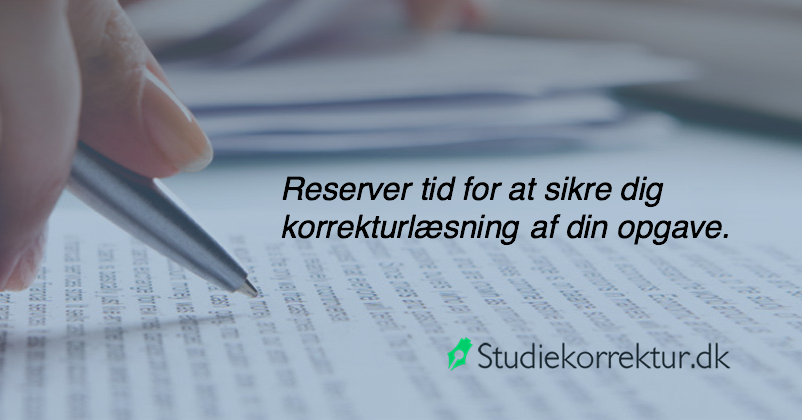 Tid til opgavekorrektur