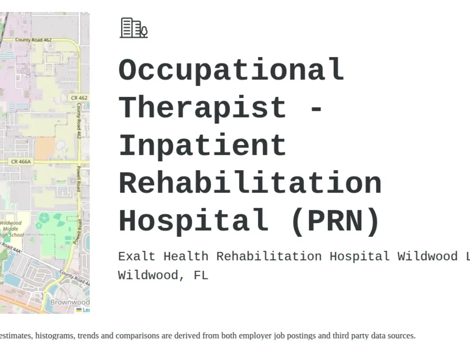Exalt Health Inpatient Rehab Hospital Wildwood workplace