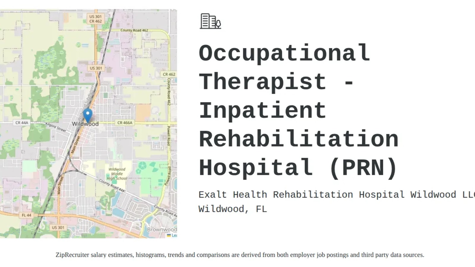 Exalt Health Inpatient Rehab Hospital Wildwood workplace