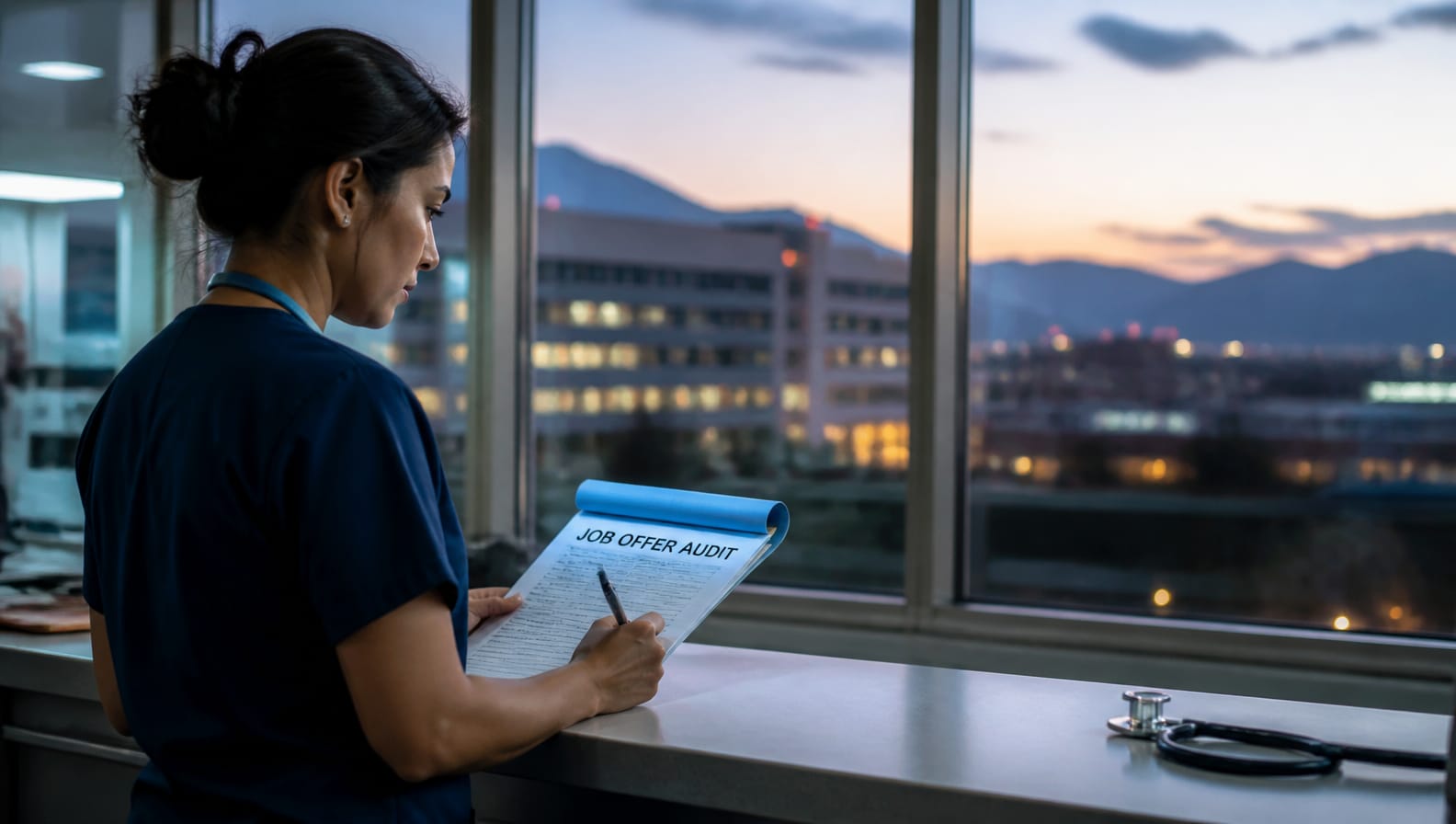 The Three-Column Audit: How to Compare Nursing Job Offers hero illustration