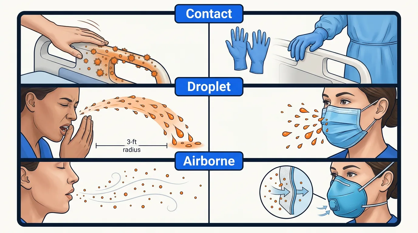 Match the precaution to how the bug actually travels explanatory figure
