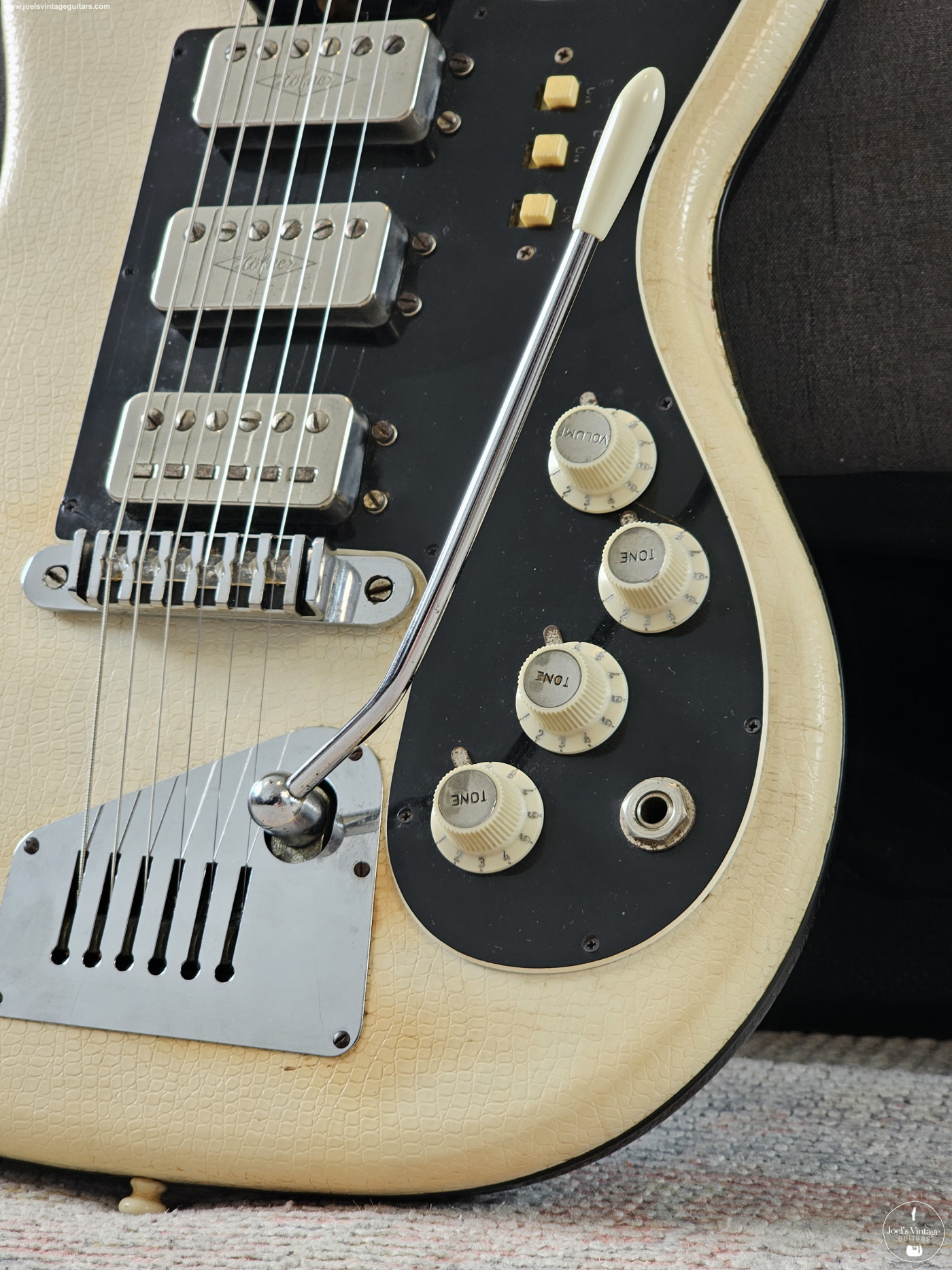 Joel's Vintage Guitars | Hofner Galaxie 173 c. 1964 White Vinyl