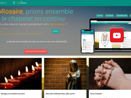 CoRosaire, application PC, Tablette, Smartphone, pour prier ensemble le chapelet en ligne