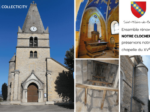 Rénovation du clocher de l'église de Saint-Hilaire
