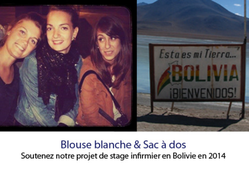 Blouse blanche & sac à dos : stage infirmier Bolivie 2014