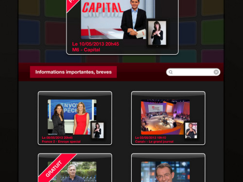 Appli d'interprétation de la TV en Langue des Signes