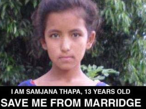 SAVE SAMJANA FROM MARRIDGE, 13-YEARS OLD NEPALI GIRL