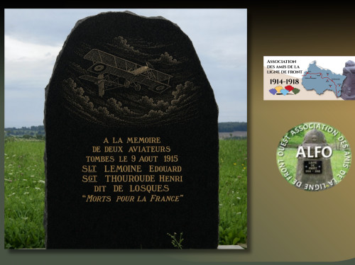 Financement de la restauration de la stèle dédiée aux aviateurs Thouroude et Lemoine