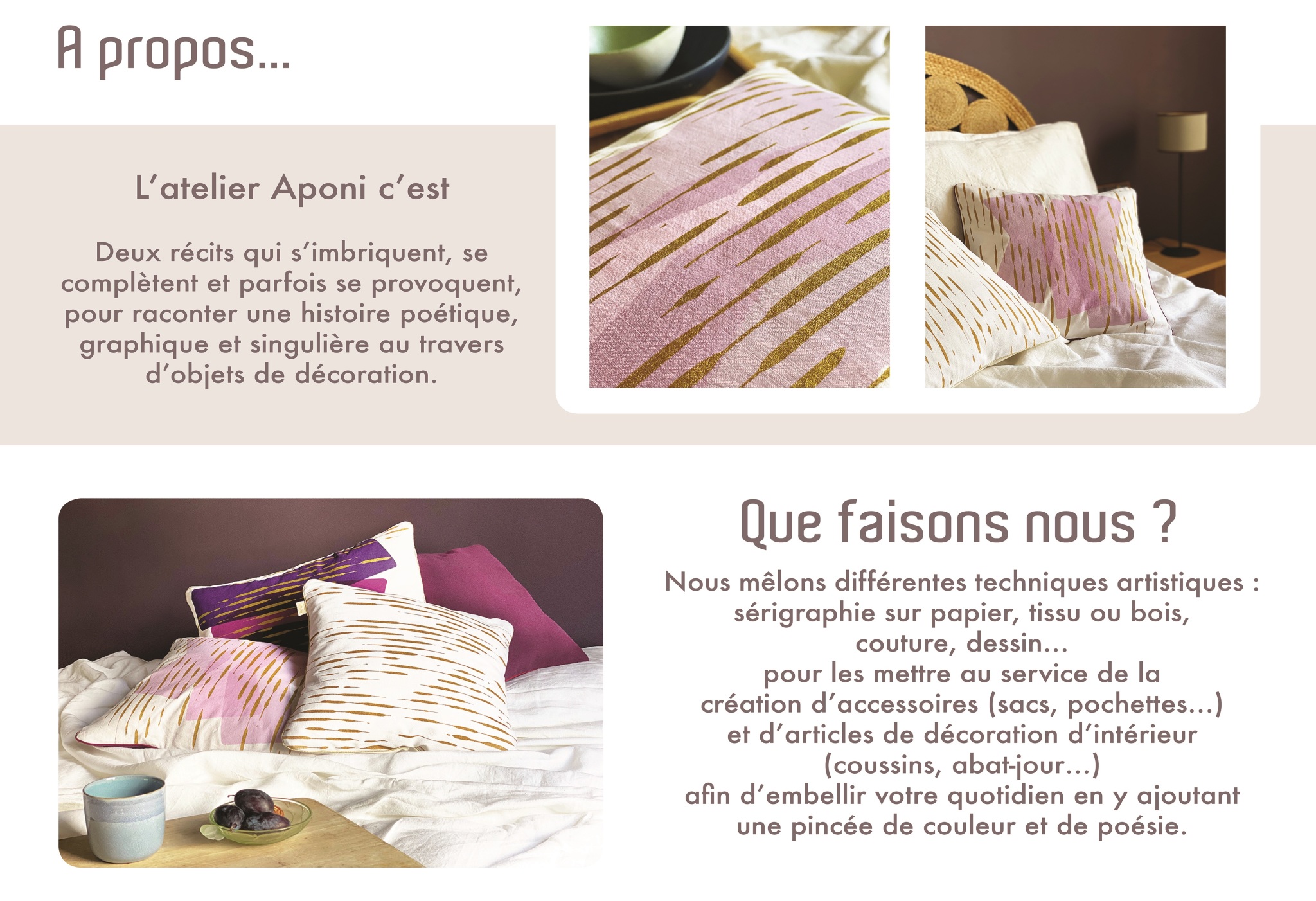 Notre atelier de confection Cuscini Design