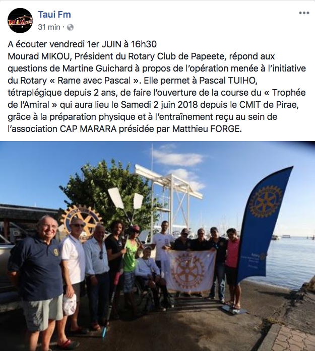Ce matin on parlait de nous sur la page Facebook de Taui FM!