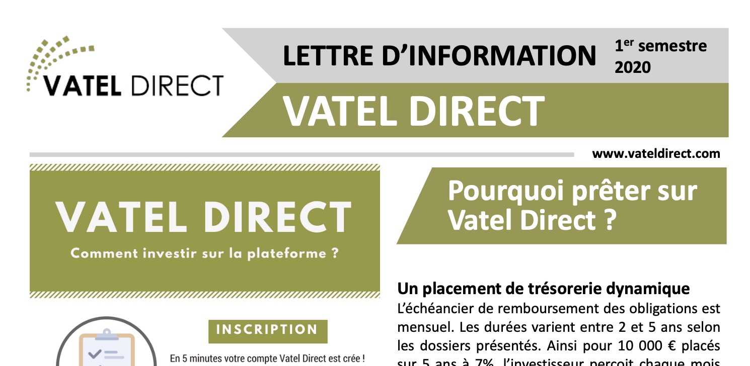 Lettre d'information Vatel Direct du 1er semestre 2020