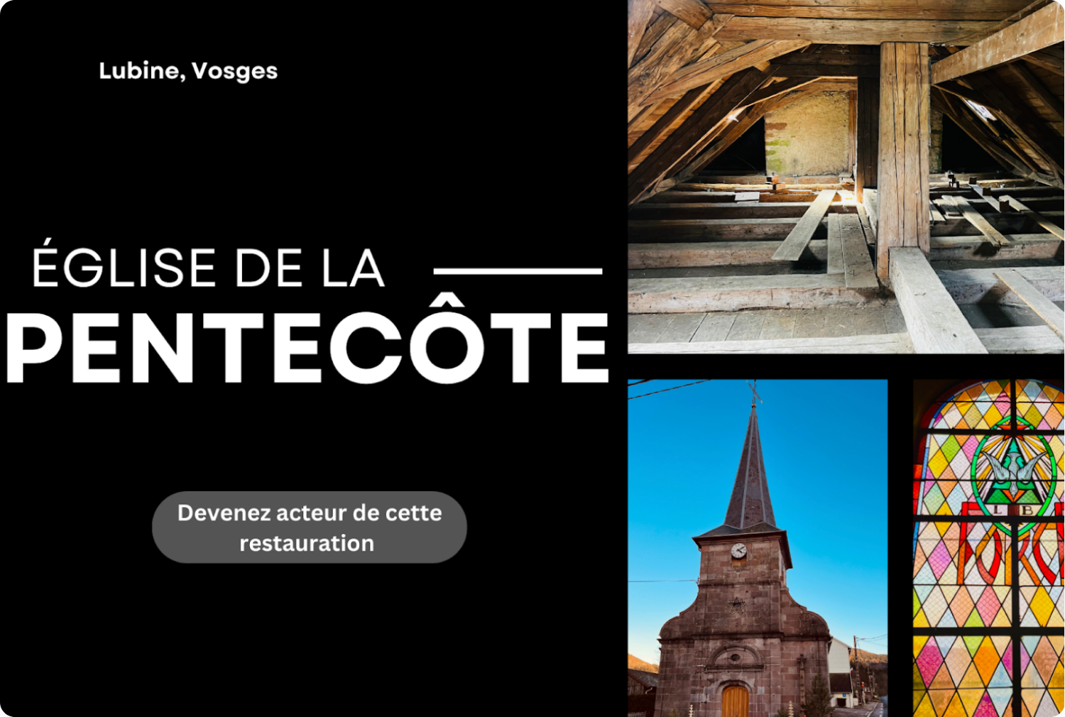 Je participe à la restauration de l’Église de la Pentecôte !