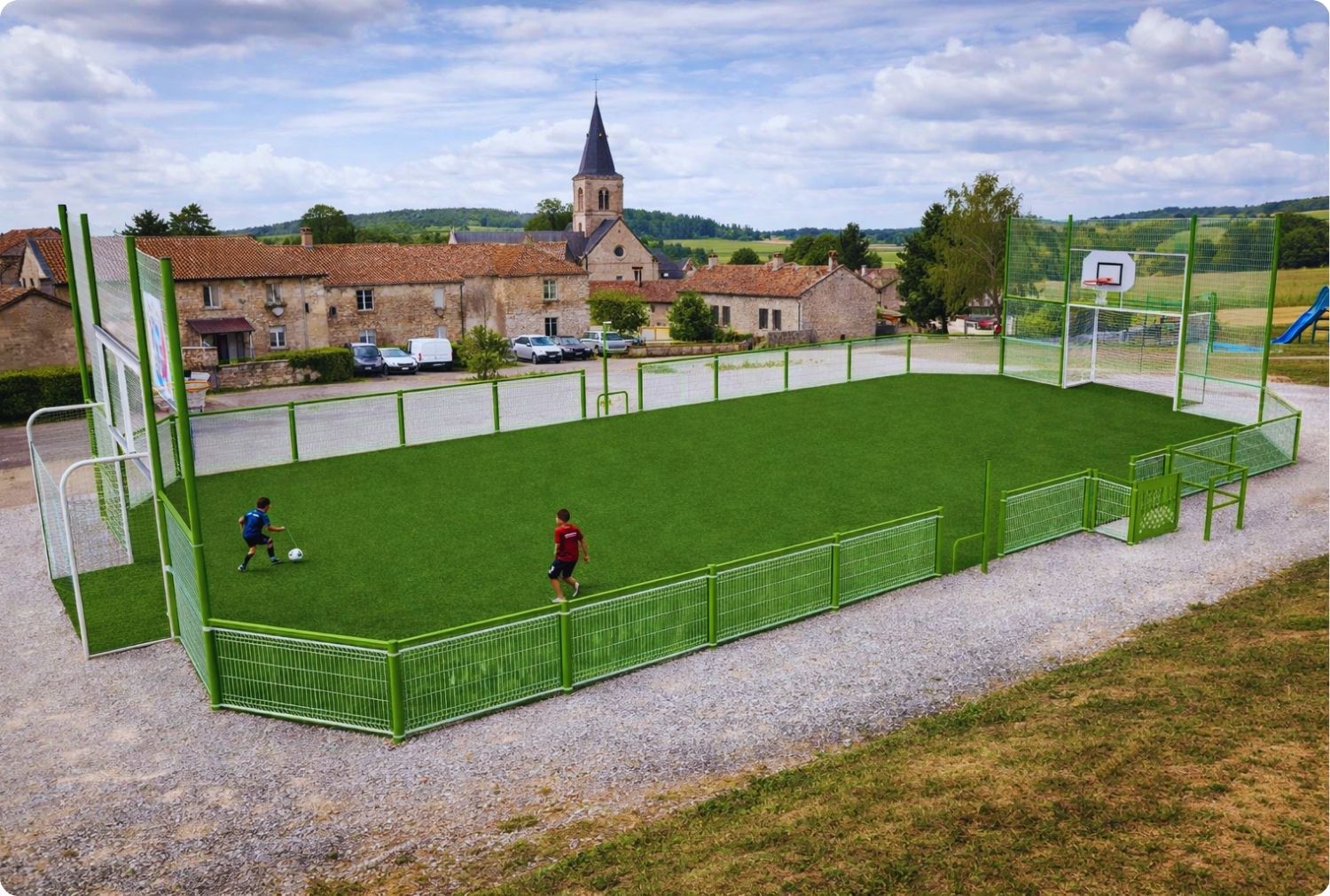 Installation d'un terrain multisports