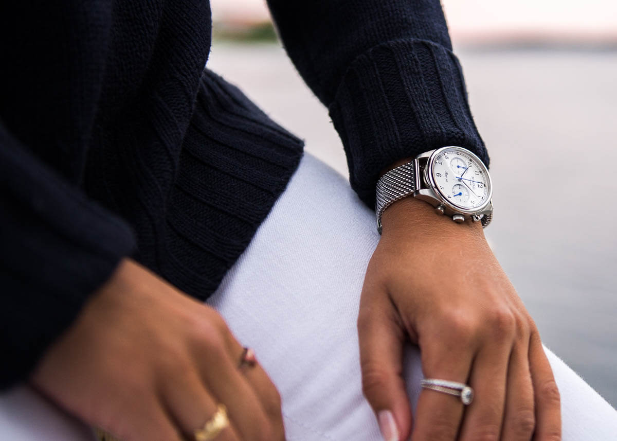 silver wristwatch
        