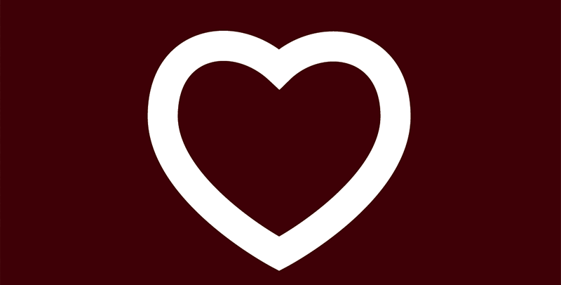 White Heart with Red Background