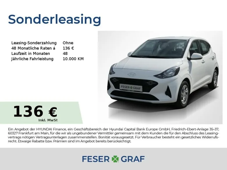 HYUNDAI i10 SELECT NAVI KAMERA CARPLAY KLIMA USB Vorschau Bild