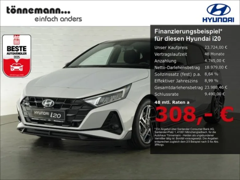 HYUNDAI i20 FACELIFT T-GDI N-LINE DCT+VOLL LED+NAVI+RÜCK Vorschau Bild