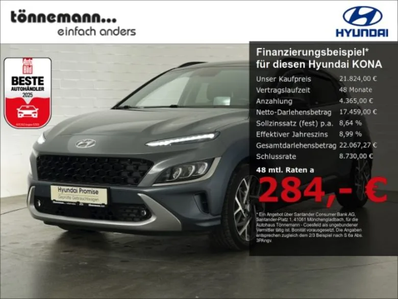 HYUNDAI Kona  HYBRID PRIME DCT+AHK+VOLL LED+NAVI+RÜCKFAHR Vorschau Bild