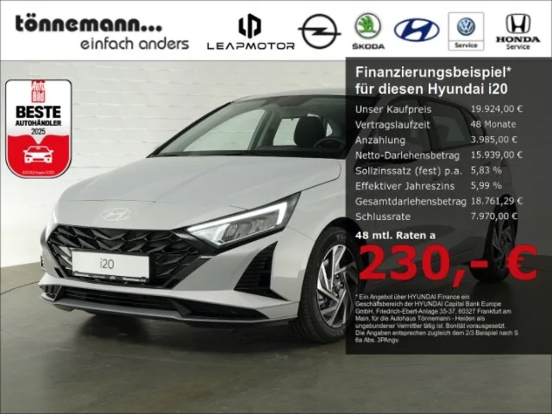 HYUNDAI i20  FACELIFT T-GDI TREND+VOLL LED+NAVI+RÜCKFAHRK Vorschau Bild