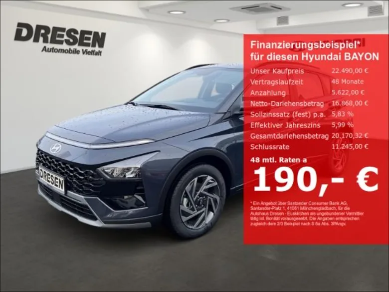 HYUNDAI BAYON  MY25 1.0 T-GDI MT Trend 16'' NAVI LED SHZ  Vorschau Bild