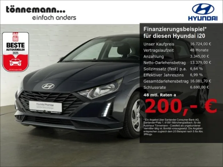 HYUNDAI i20 FACELIFT SELECT+NAVI+RÜCKFAHRKAMERA+PARKPILO Vorschau Bild