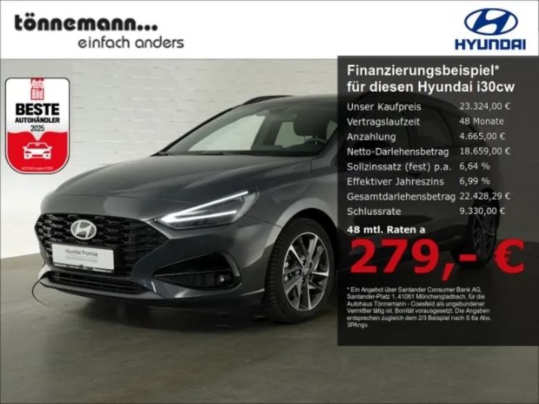 HYUNDAI i30 cw FACELIFT T-GDI ADVANTAGE 48V DCT+VOLL LED+ Vorschau Bild