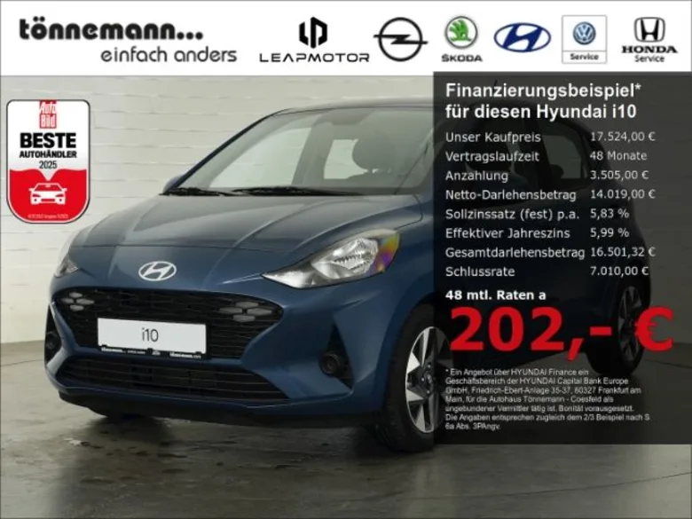 HYUNDAI i10  FACELIFT TREND+NAVI+RÜCKFAHRKAMERA+SITZ-/LEN Vorschau Bild