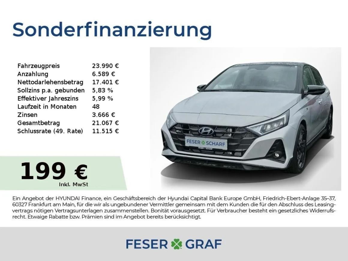 HYUNDAI i20 N-LINE BOSE LED NAVI CAM SHZ LHZ CARPLAY Vorschau Bild
