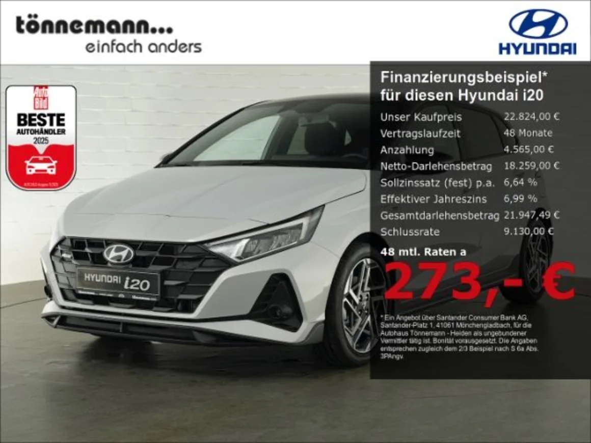 HYUNDAI i20 FACELIFT T-GDI N-LINE DCT+VOLL LED+NAVI+RÜCK Vorschau Bild