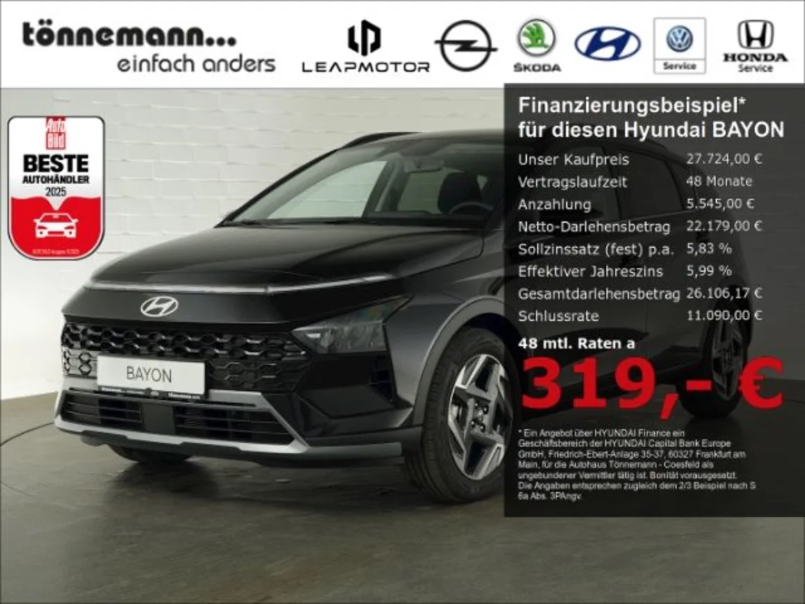 HYUNDAI BAYON FACELIFT T-GDI PRIME DCT+VOLL LED+NAVI+RÜC Vorschau Bild