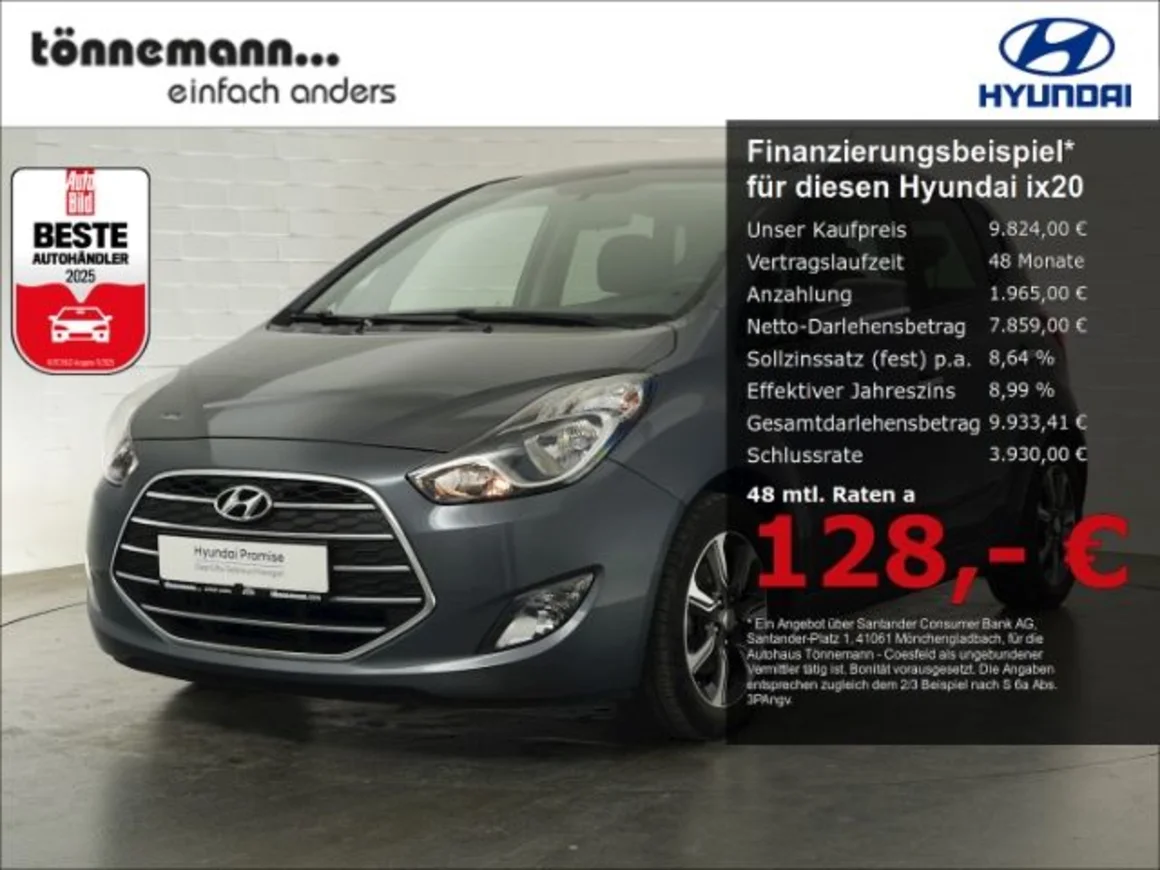 HYUNDAI ix20 SPACE PLUS BLUE+NAVI+RÜCKFAHRKAMERA+SCHIEBE Vorschau Bild