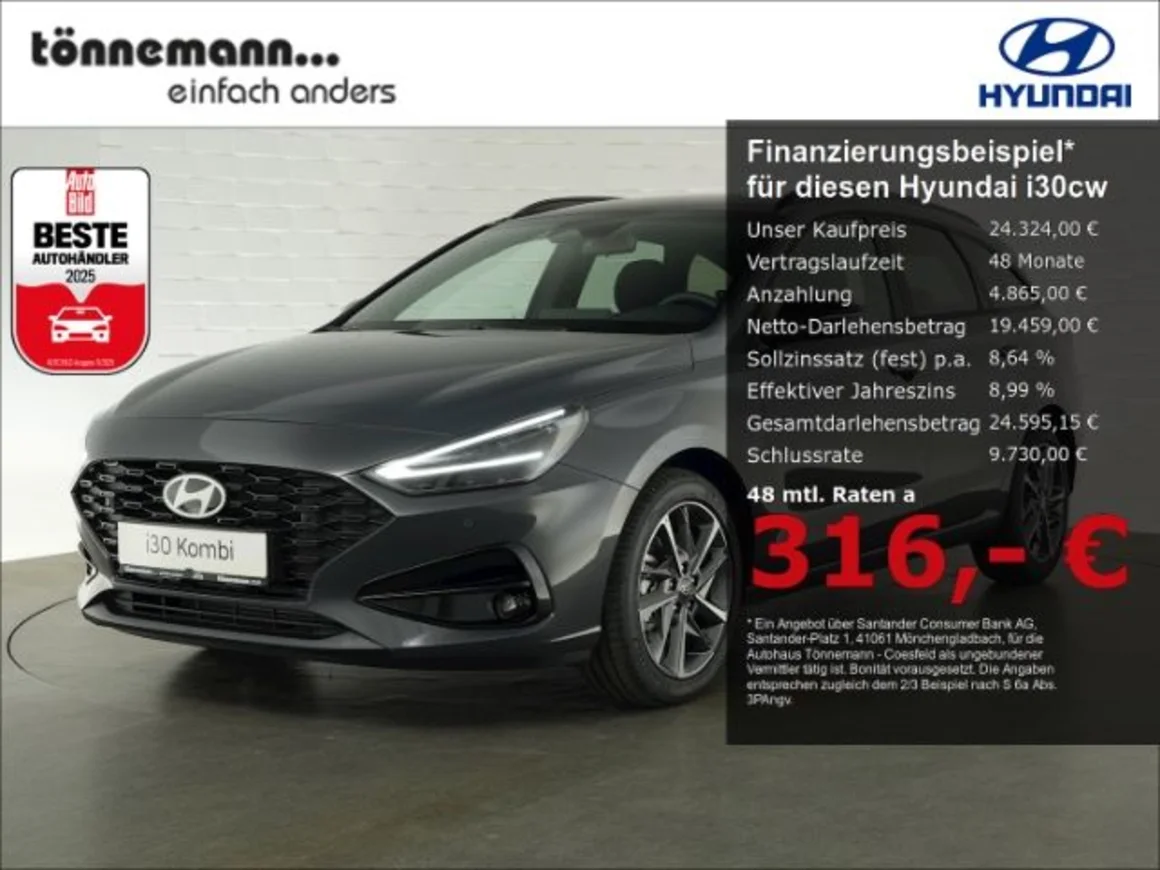 HYUNDAI i30 cw FACELIFT T-GDI ADVANTAGE DCT+VOLL LED+NAVI Vorschau Bild