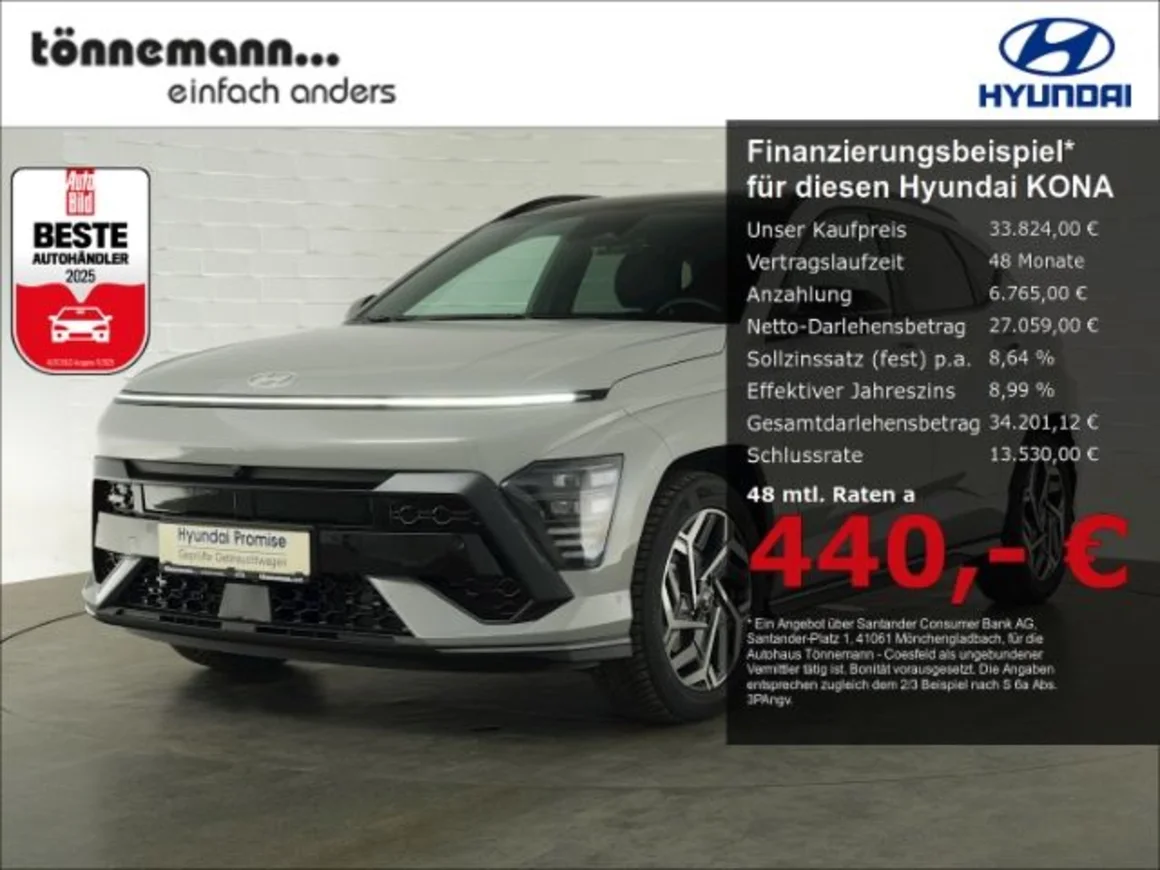 HYUNDAI Kona T-GDI HEV N-LINE DCT+AHK+VOLL LED+NAVI+AROU Vorschau Bild