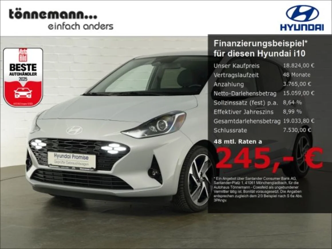HYUNDAI i10 FACELIFT PRIME AT+NAVI+RÜCKFAHRKAMERA+SITZ-/ Vorschau Bild