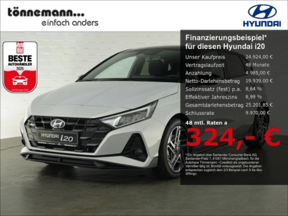 HYUNDAI i20 FACELIFT T-GDI N-LINE DCT+VOLL LED+NAVI+RÜCK Vorschau Bild