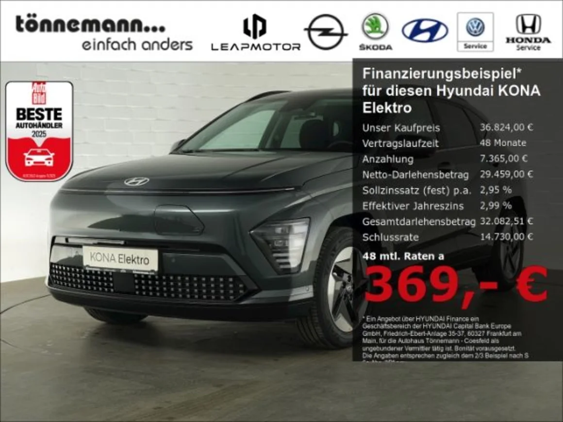 HYUNDAI KONA Elektro TREND 48,4 kWh+VOLL LED+NAVI+360 GR Vorschau Bild