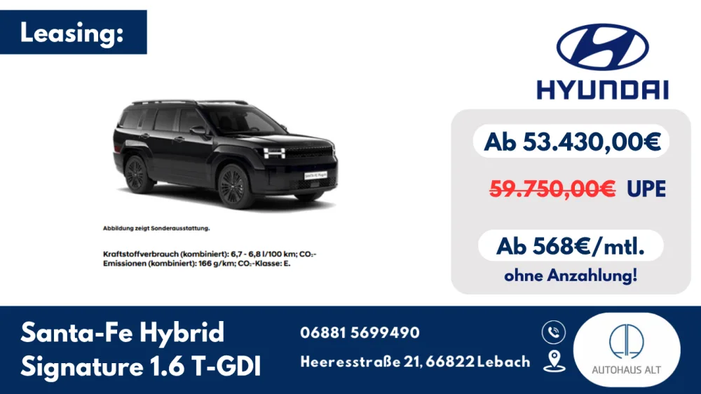 Unser Santa Fe Hybrid im Leasing