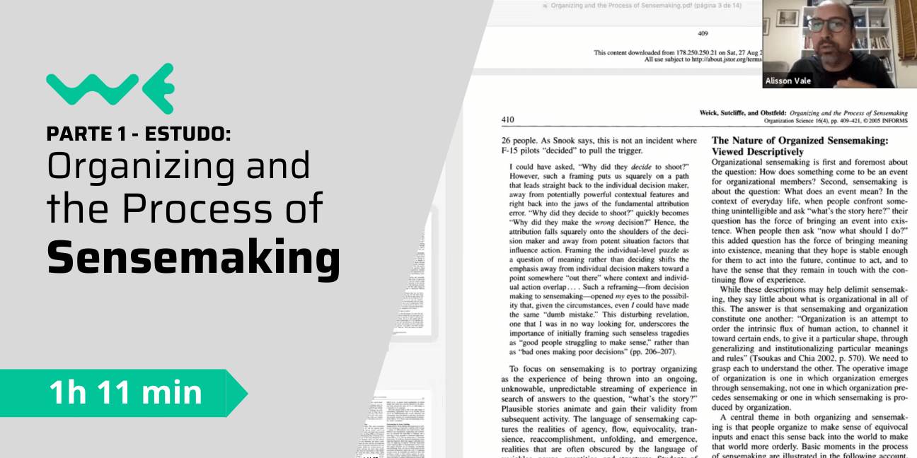 Estudo: Organizing and the Process of Sensemaking - Parte 1