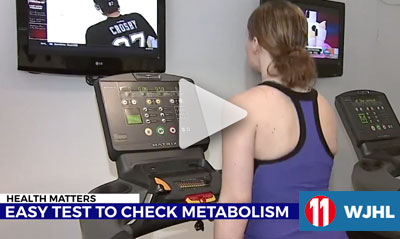 Patient on a treadmill for testing