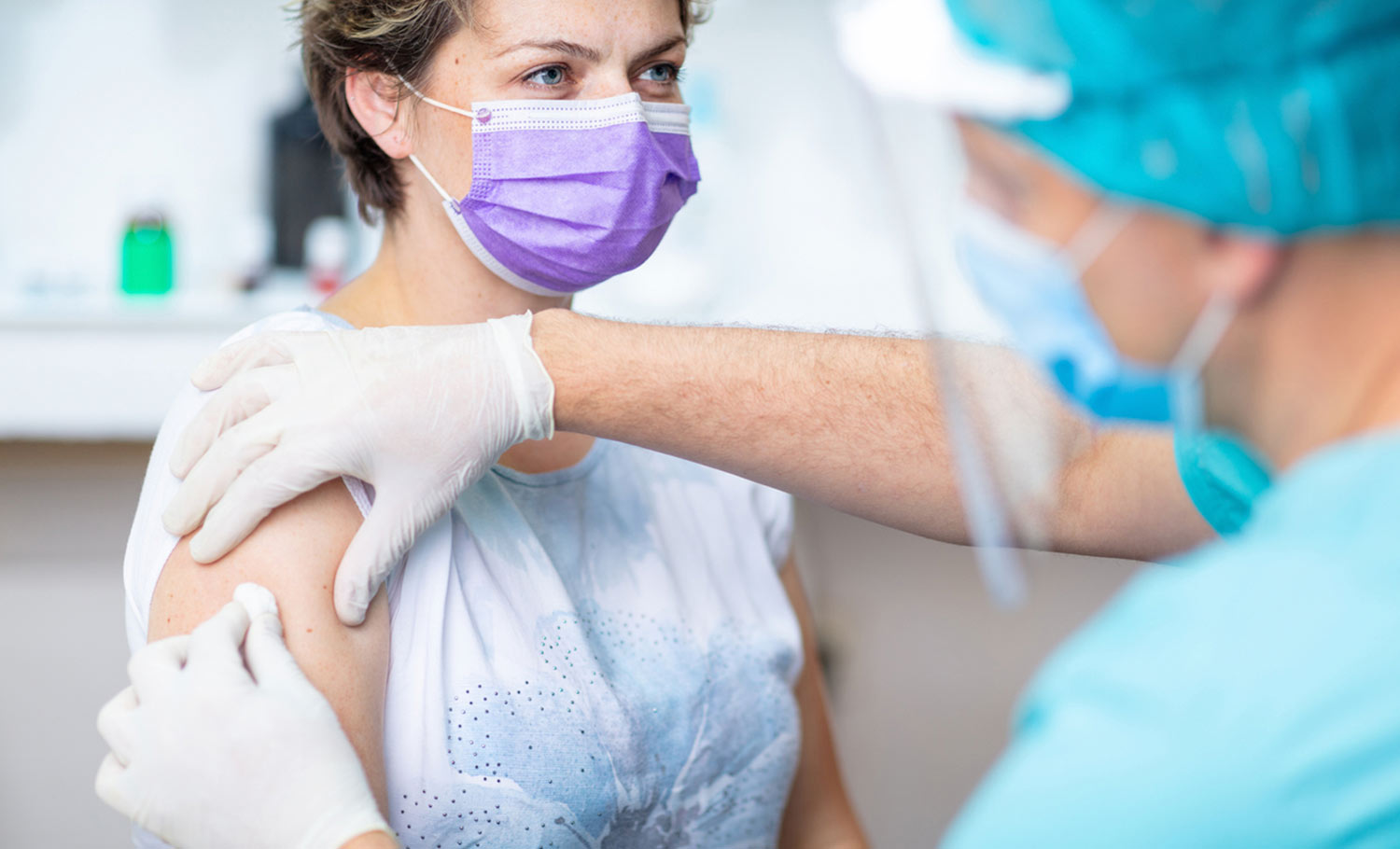 person getting the flu shot